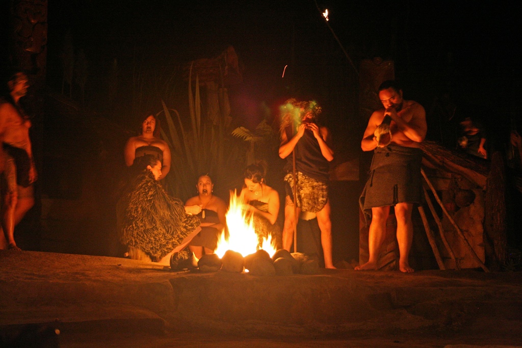 Maoris Around Fire